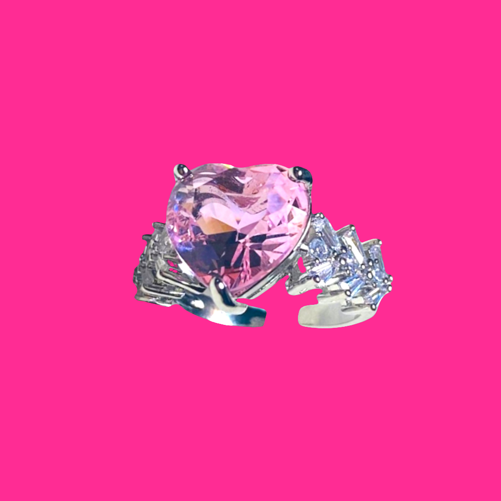 Evangeline Pink Heart Ring