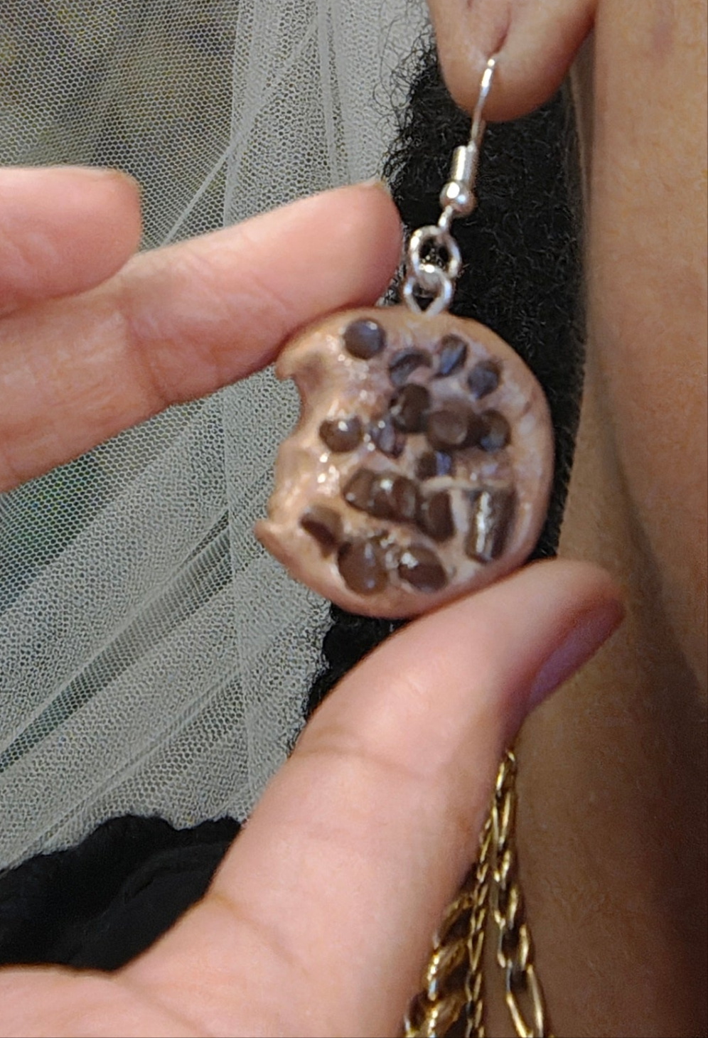 Gluten Free Chocolate Chunk Bitten Cookie Earrings
