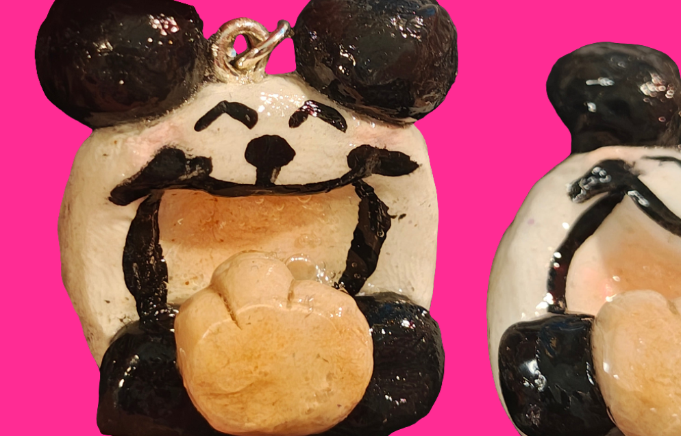 Poppy Panda Worry Stone Earrings