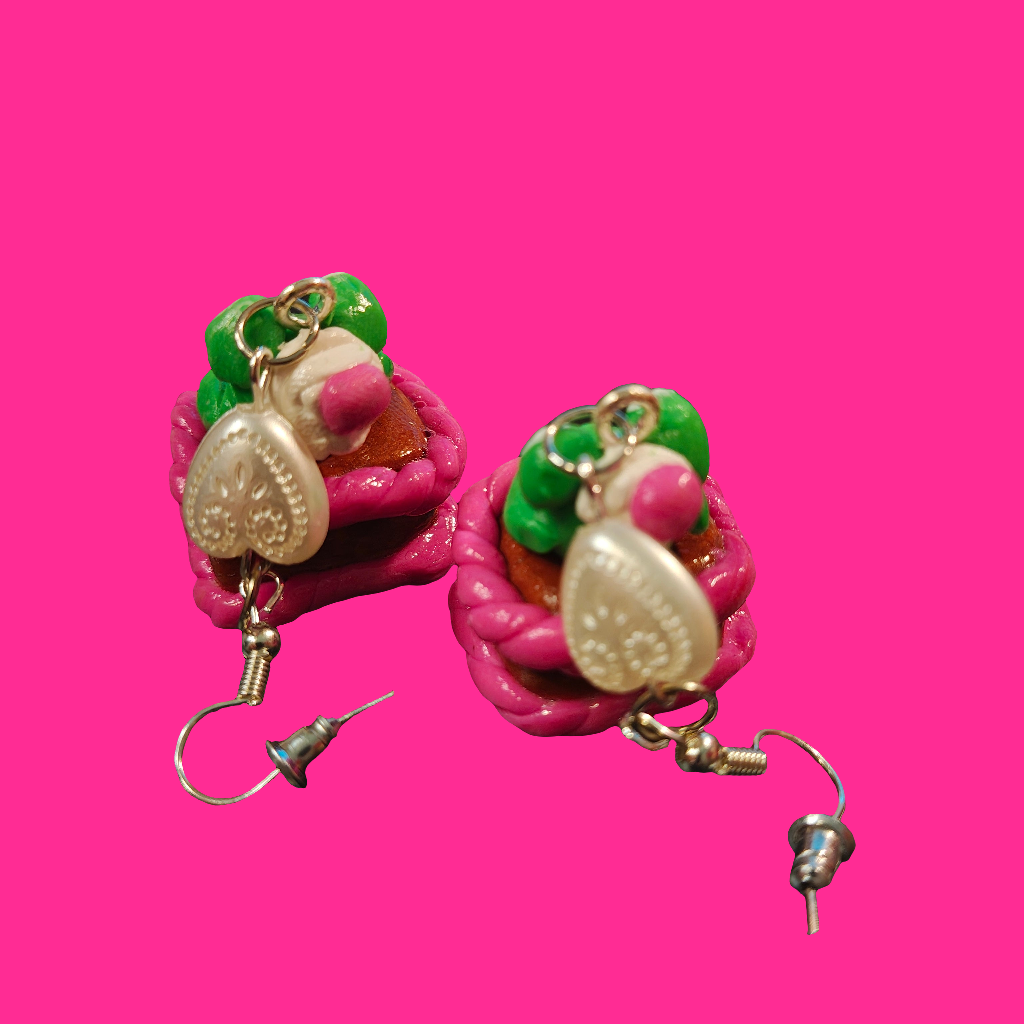 Faelyn Frog Cupcake Earrings