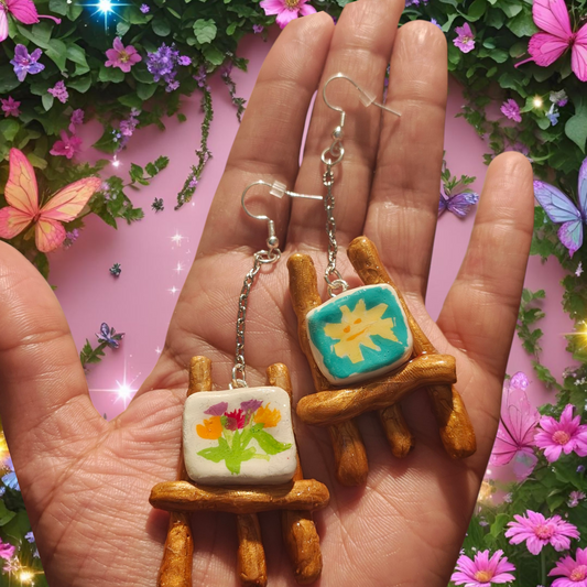 Rose Bop Paint Easel Earrings