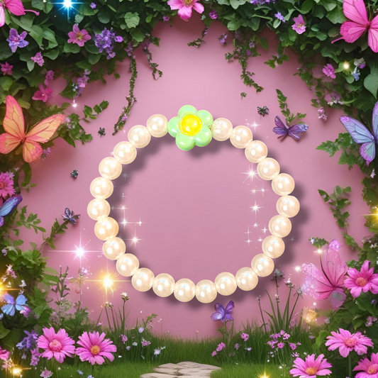 Twyla Green Flower Pearl Bracelet