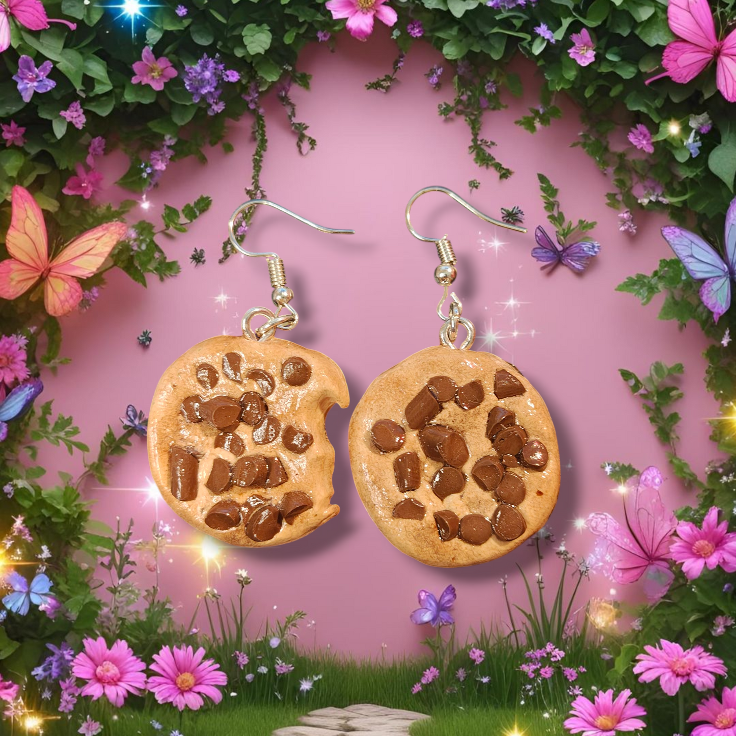 Gluten Free Chocolate Chunk Bitten Cookie Earrings