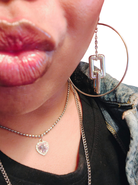 Becky Chunky Silver Chain Link Earrings