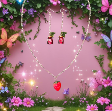 Sara Strawberry Earring and Necklace Set